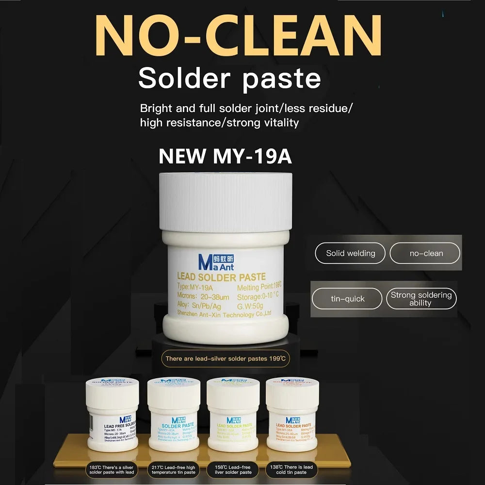 MaAnt Lead-free BGA No Clean Solder Paste Maintenance Soldering Tin For iPhone Repair 138 158 183 199 217 Environmental Protect