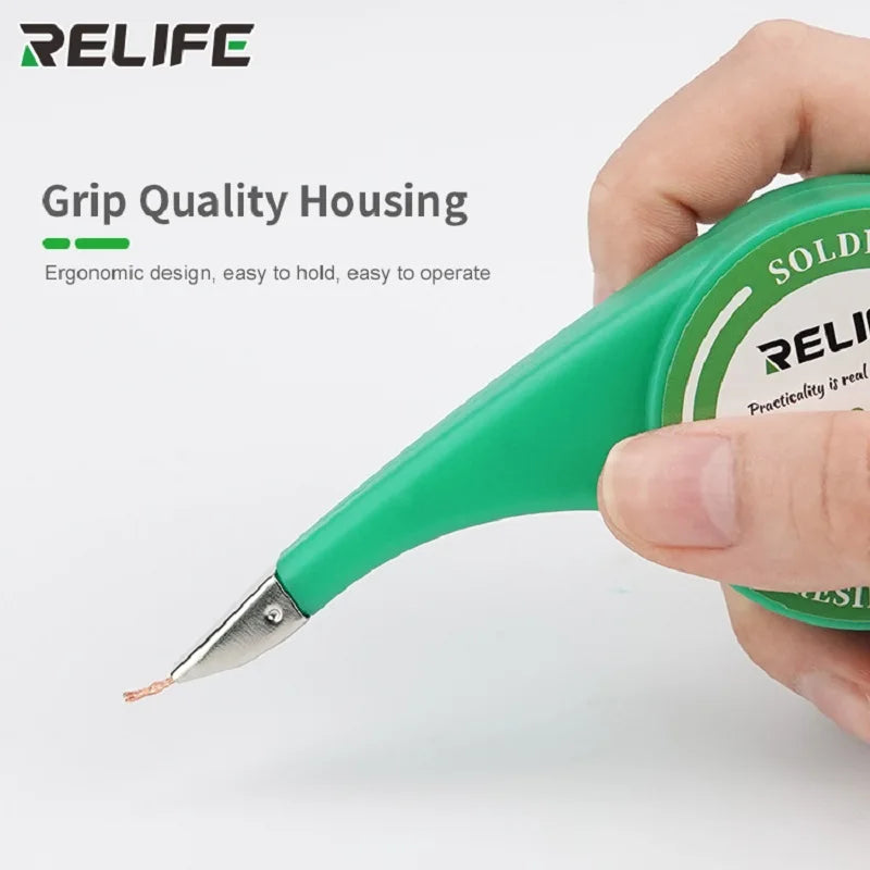 RELIFE-mecha para desoldar anticalor, malla de alambre, Control preciso, ventosa, trenza, herramienta de reparación para desoldar, removedor de soldadura