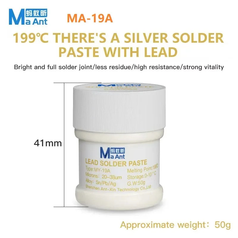 MaAnt Lead-free BGA No Clean Solder Paste Maintenance Soldering Tin For iPhone Repair 138 158 183 199 217 Environmental Protect