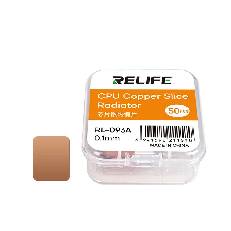 RELIFE RL-093A/B/C 50 Uds hoja de cobre de refrigeración de chip 0,1/0,3/0,5 m múltiples especificaciones se pueden seleccionar disipador de calor de cobre puro