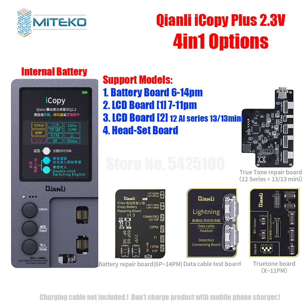 Qianli iCopy Plus 2,3 v 2025 Placa de prueba de batería para 7 8 8P X XR XSMAX 11PM 12 LCD vibrador transferencia programador EEPROM