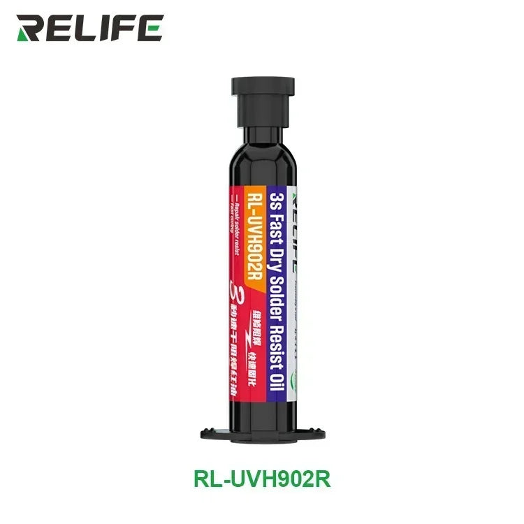 RELIFE RL-UVH902 UV Transparent Curing Solder Mask for Mobile Phone Repair Jumping Wire Quick Dry Curing Welding Paste Flux Oil