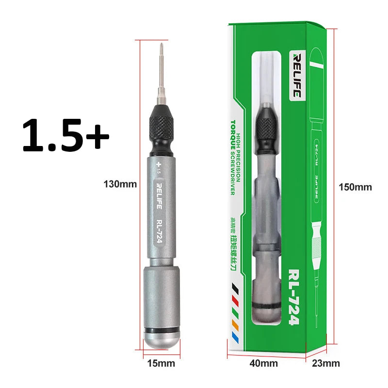 Relife RF-724-destornillador de torsión de alta precisión para iPhone, Huawei, Samsung, reparación de pantalla de teléfono móvil, juego de herramientas de apertura