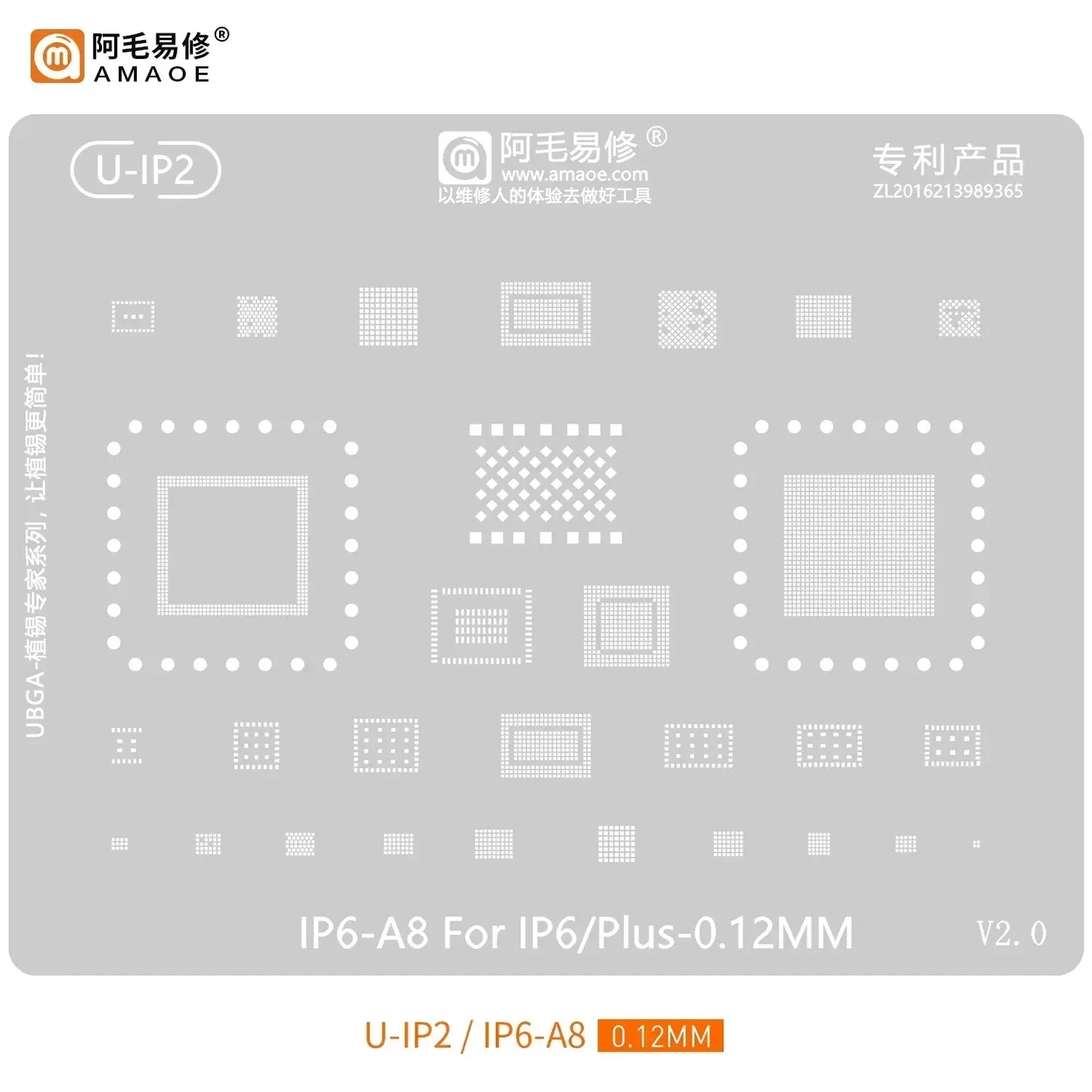 Plantilla de Reballing BGA negra QIANLI MEGA-IDEA, red Universal multifunción para iPhone 6-15 Pro Max, herramientas de malla de acero de estaño para plantar