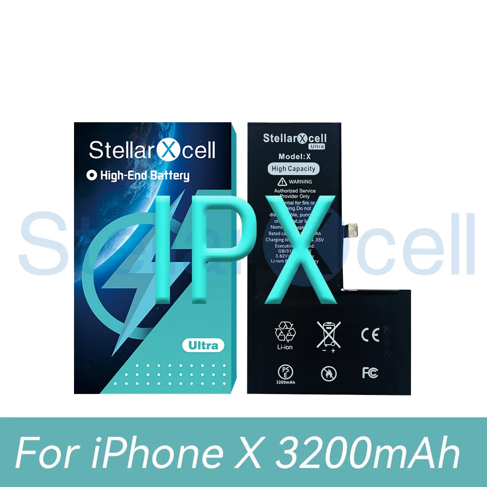 StellarXcell Ultra Battery For iPhone battery 7 8 Plus 11 12 Mini 13 Pro MAX X XS XR 14 ProMax 12Pro Replacement Lithium battery