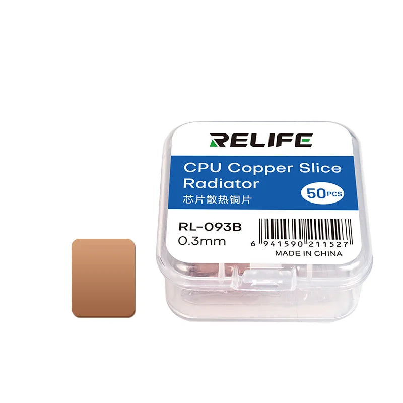 RELIFE RL-093A/B/C 50 Uds hoja de cobre de refrigeración de chip 0,1/0,3/0,5 m múltiples especificaciones se pueden seleccionar disipador de calor de cobre puro