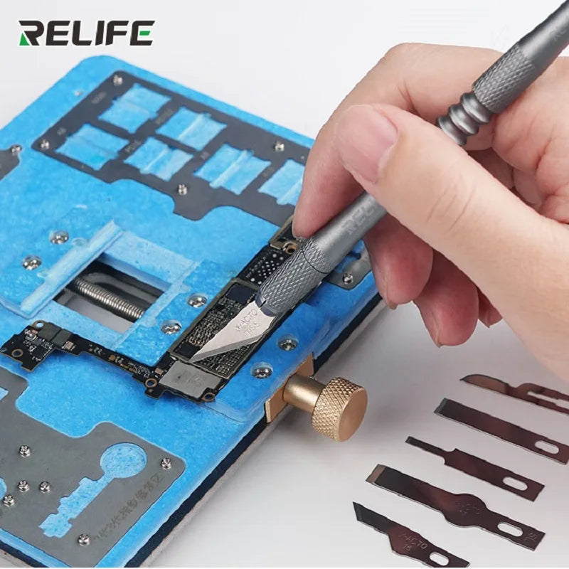 RELIFE RL-101B 8in1 Knife Set for Mobile Phone Maintenance High Toughness and Precision Motherboard Glue Removal Cutter Tool