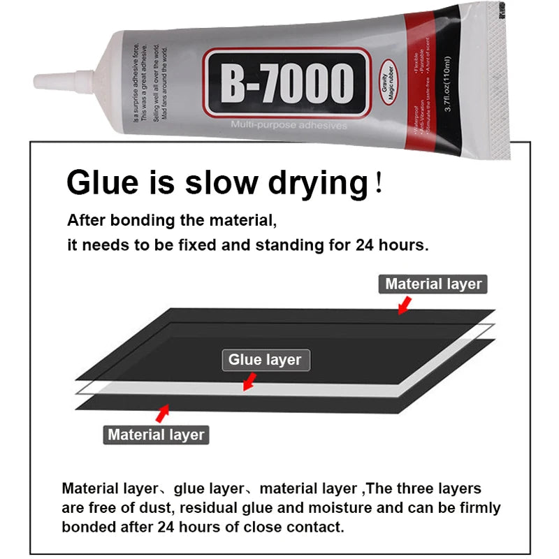 Adhesivo transparente para reparación de teléfonos, adhesivo de contacto Universal de vidrio y plástico con aplicador de precisión, 15ML, 25ML, 50ML, 110ML, B-7000, B7000