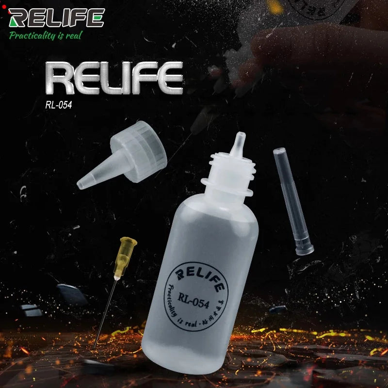 RELIFE-botella de plástico vacía RL-054, dispensador de Alcohol líquido a presión, punta de aguja, limpieza de soldadura, flujo líquido