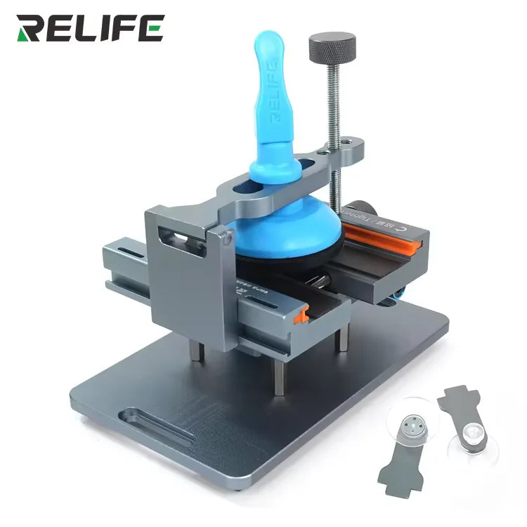 RELIFE-Herramienta de extracción de vidrio trasero RL-601S Plus, abrazadera giratoria fija de 360 °, 2 en 1, para reparación de teléfonos móviles