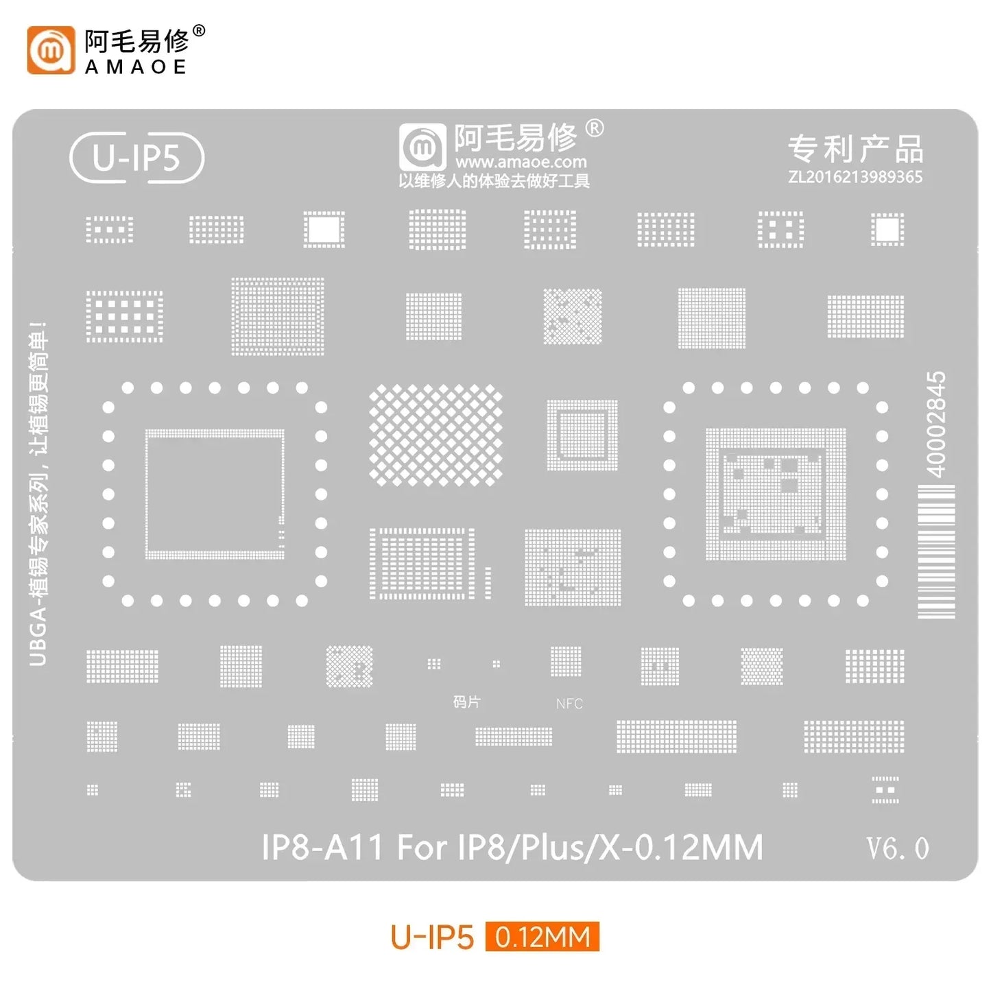 Plantilla de Reballing BGA negra QIANLI MEGA-IDEA, red Universal multifunción para iPhone 6-15 Pro Max, herramientas de malla de acero de estaño para plantar