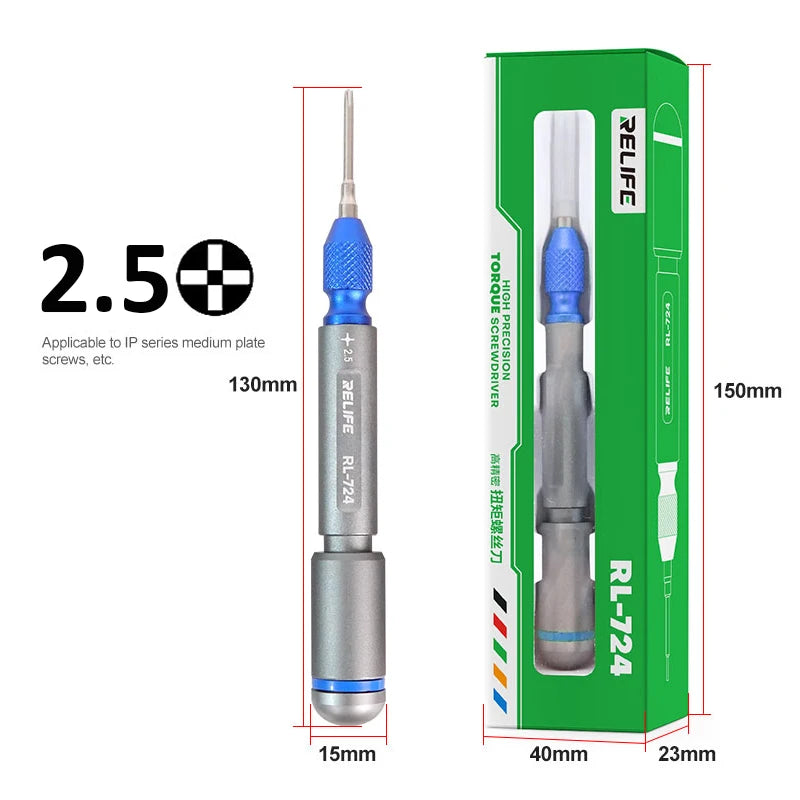 Relife RF-724-destornillador de torsión de alta precisión para iPhone, Huawei, Samsung, reparación de pantalla de teléfono móvil, juego de herramientas de apertura