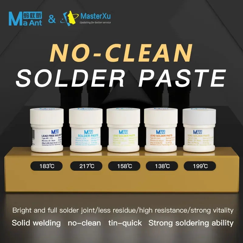 MaAnt Lead-free BGA No Clean Solder Paste Maintenance Soldering Tin For iPhone Repair 138 158 183 199 217 Environmental Protect