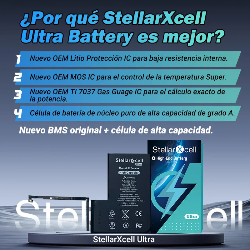 StellarXcell Ultra Battery For iPhone battery 7 8 Plus 11 12 Mini 13 Pro MAX X XS XR 14 ProMax 12Pro Replacement Lithium battery